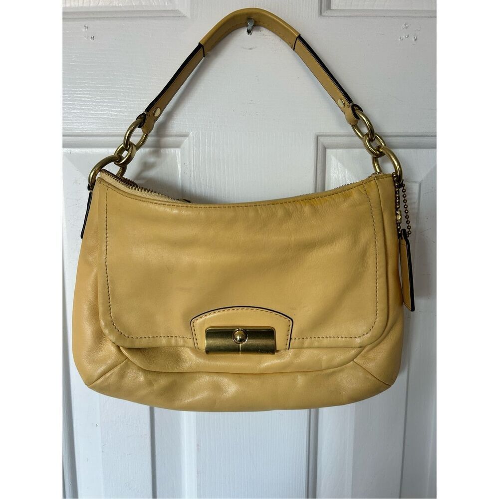 Coach Yellow Shoulder Bag with Curved Silhouette